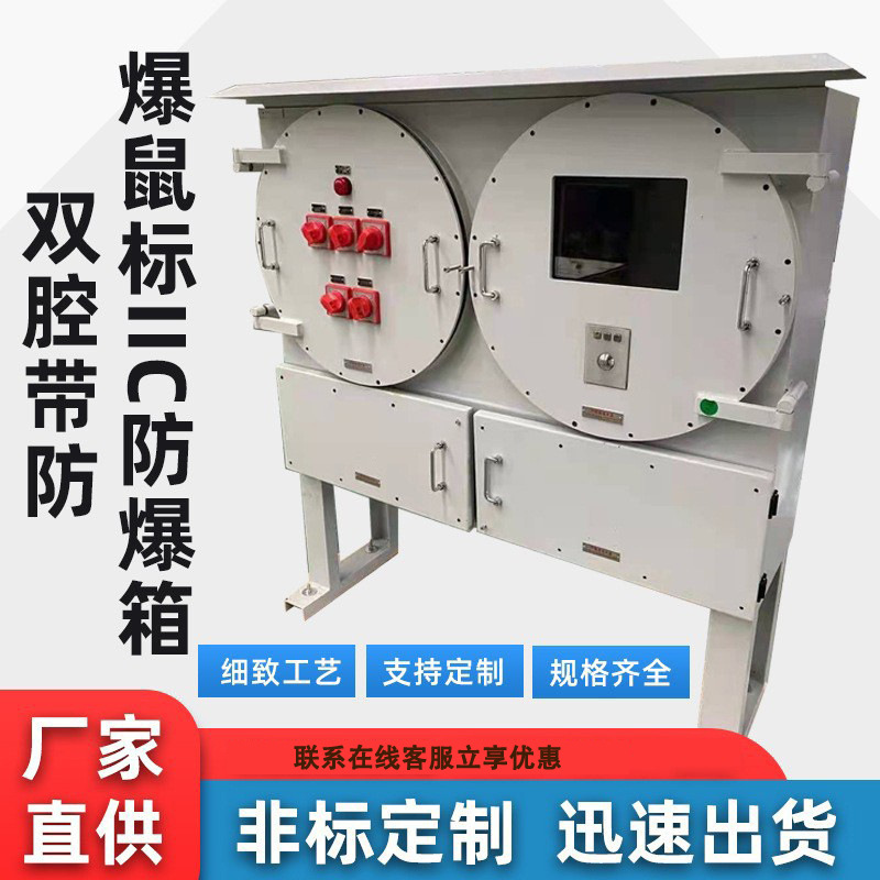 铸铝合金防爆IIC防爆接线箱石油化工检修双腔带鼠标IIC箱防爆认证