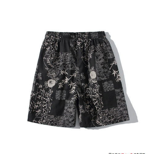 2025 summer new cotton and linen shorts printed youth slim sports shorts European size cross-border foreign trade high-end quarter pants