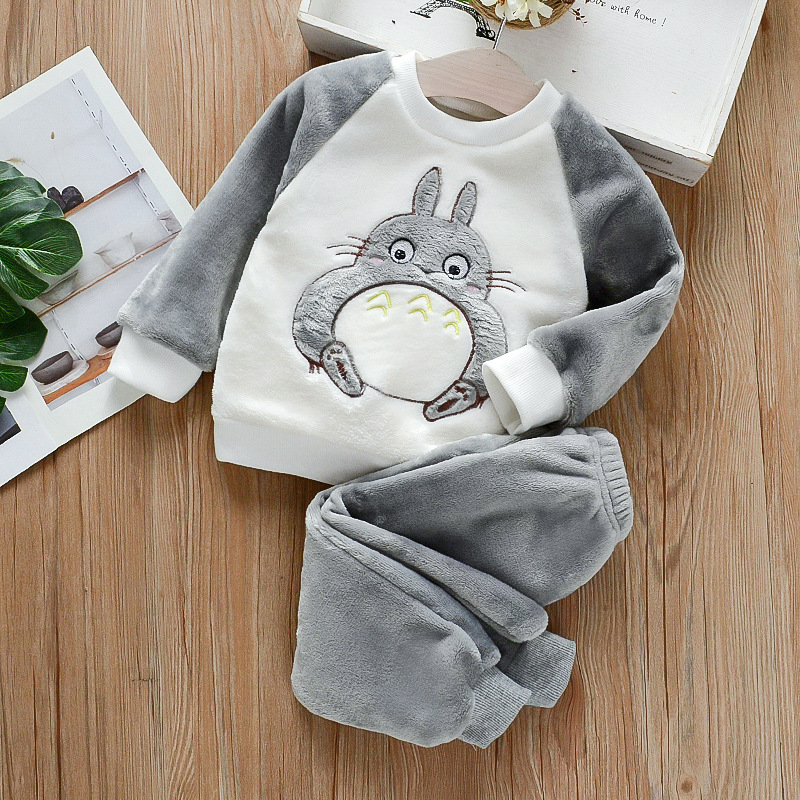 Flannel pajama set rabbit gray