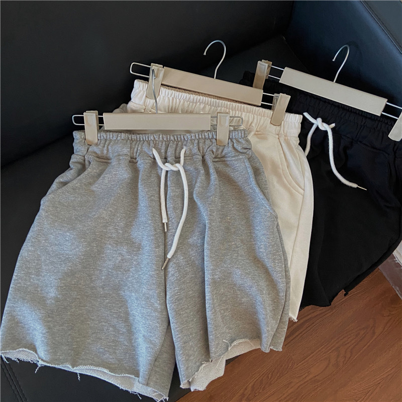 Hong Kong Style Women's Summer High-Waisted Shorts, Plus-Size Loose Wide-Leg Pants, Slimming Straight-Leg Pants, Casual Thin Sweatpants