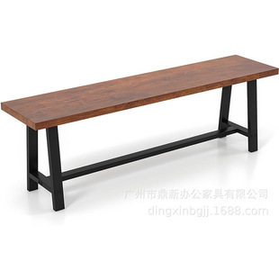 Wooden dining stool, 3-person entrance shoe stool, rectangular bed end, farmhouse interior bench, cross-border, easy to assemble
