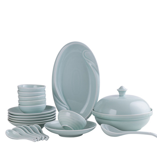 Jingdezhen tableware underglaze color ceramic bowls and plates wholesale celadon ceramic dishes wholesale bowls and plates dishes and dishes sets