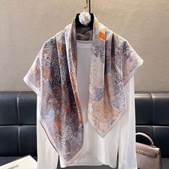 ベルベットの質感の両面2色、春と秋に人気のプリントシルクスカーフ、多用途の女性用暖かいショールが登場