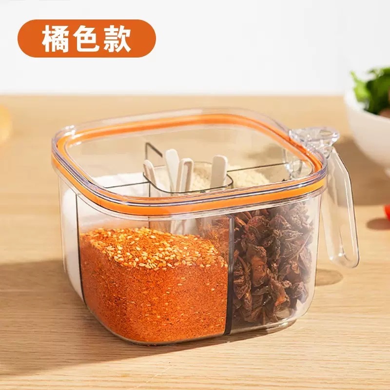 调料盒一体多格厨房多功能透明调料罐盐胡椒味精组合调味盒收纳罐|undefined