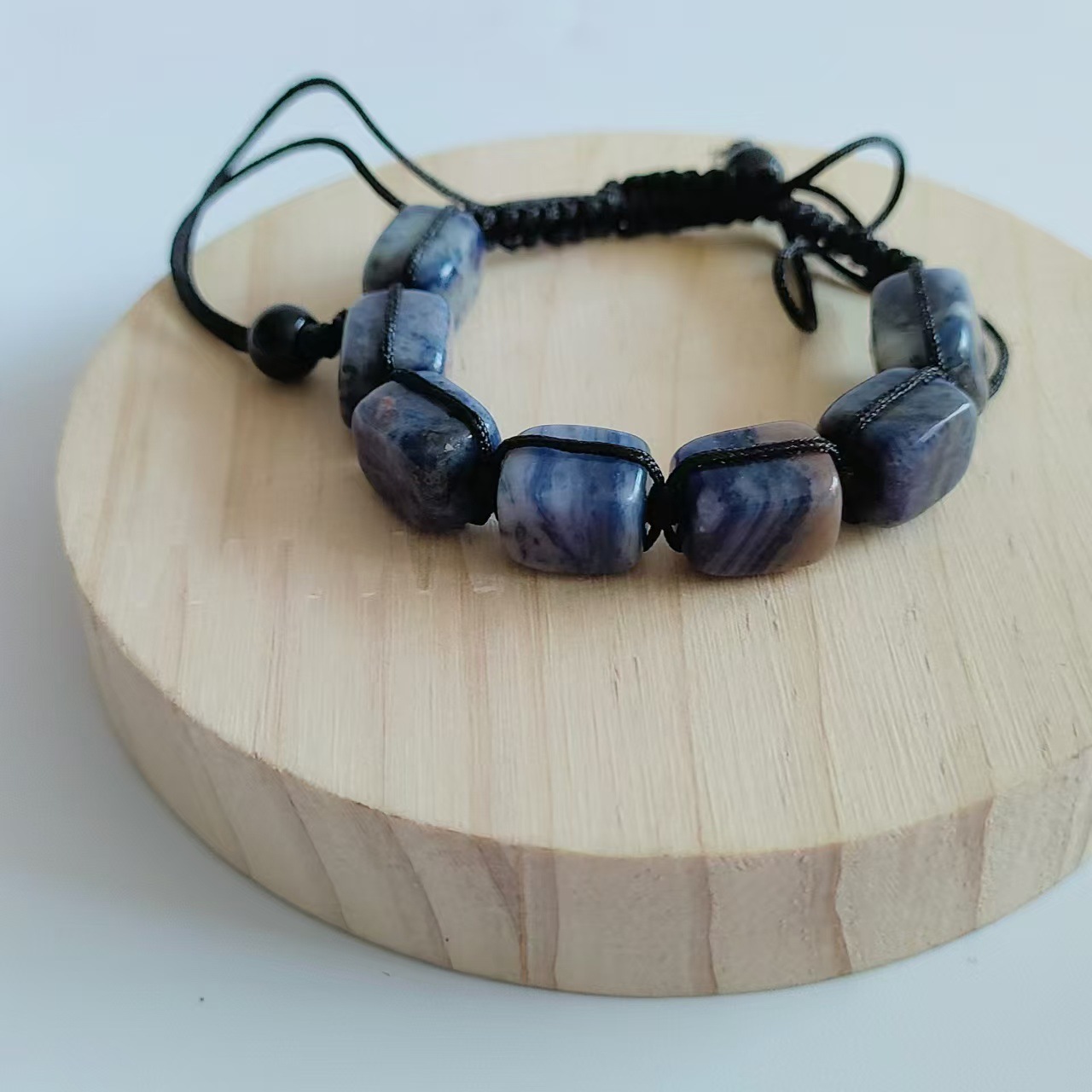 Pulsera tejida de cristal colorido exótico, pulsera asimétrica hecha a mano, pulsera geométrica de piedra energética para yoga