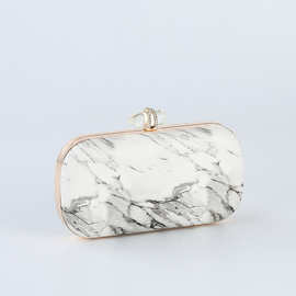 简约时尚带钻大理石纹PU手拿包宴会包礼服包旗袍包斜跨包手拿包