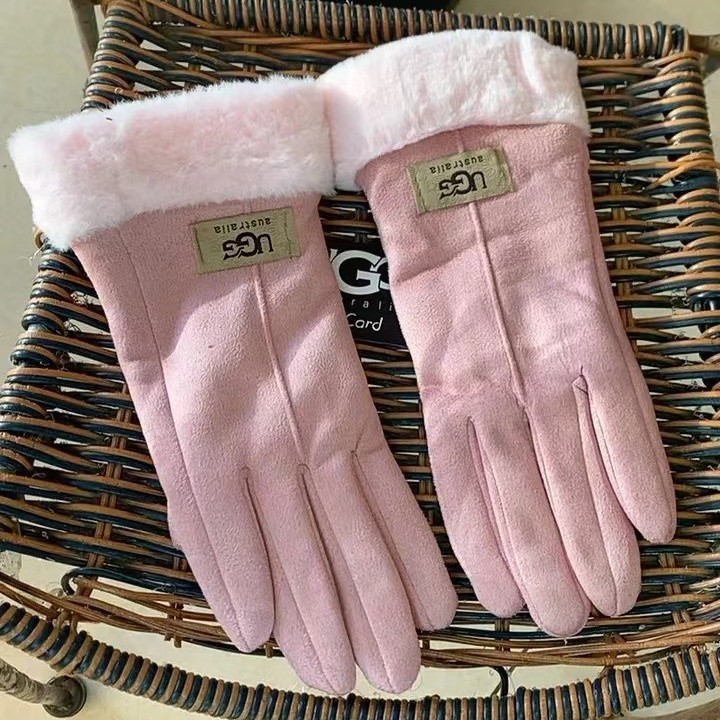 Ujia Winter Velvet Thickeneded Windproof Touch Screen Gg Gloves Can Be Worn for Cycling and Wear-Resistant Women's Velvet Warm Gloves for Women