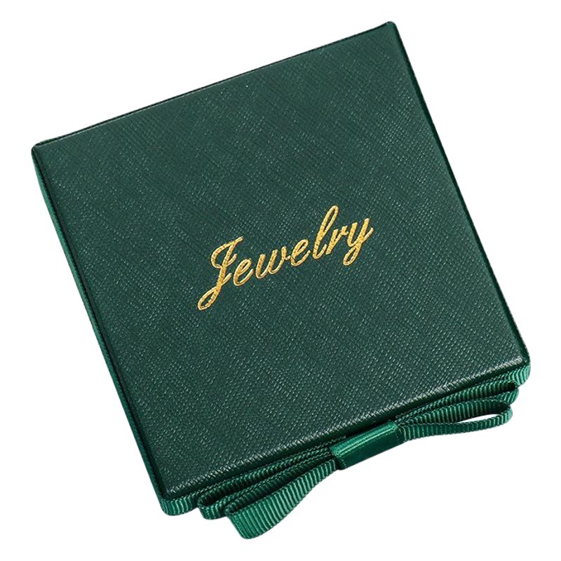 En stock al por mayor de la vendimia caja de la joyería verde oscuro arco de joyería caja de embalaje collar pendientes caja del anillo