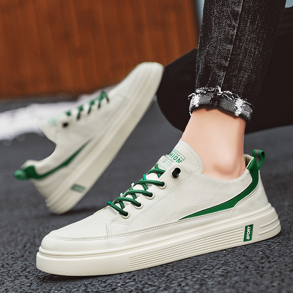 men's trend demi-season universal white sneakers for students