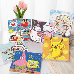 クロスボーダー子供の diy 石積み絵画 20*20 漫画アニメーション手作りドットダイヤモンド絵画寝室の装飾絵画卸売