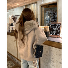 2025新款【大毛领毛衣】开衫外套女秋冬宽松显瘦软糯针织衫女装潮