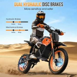 US in-stock off-road motorcycle 60V20Ah powerful electric two-wheeled racing vehicle, overseas warehouse, complete two-wheeled vehicle