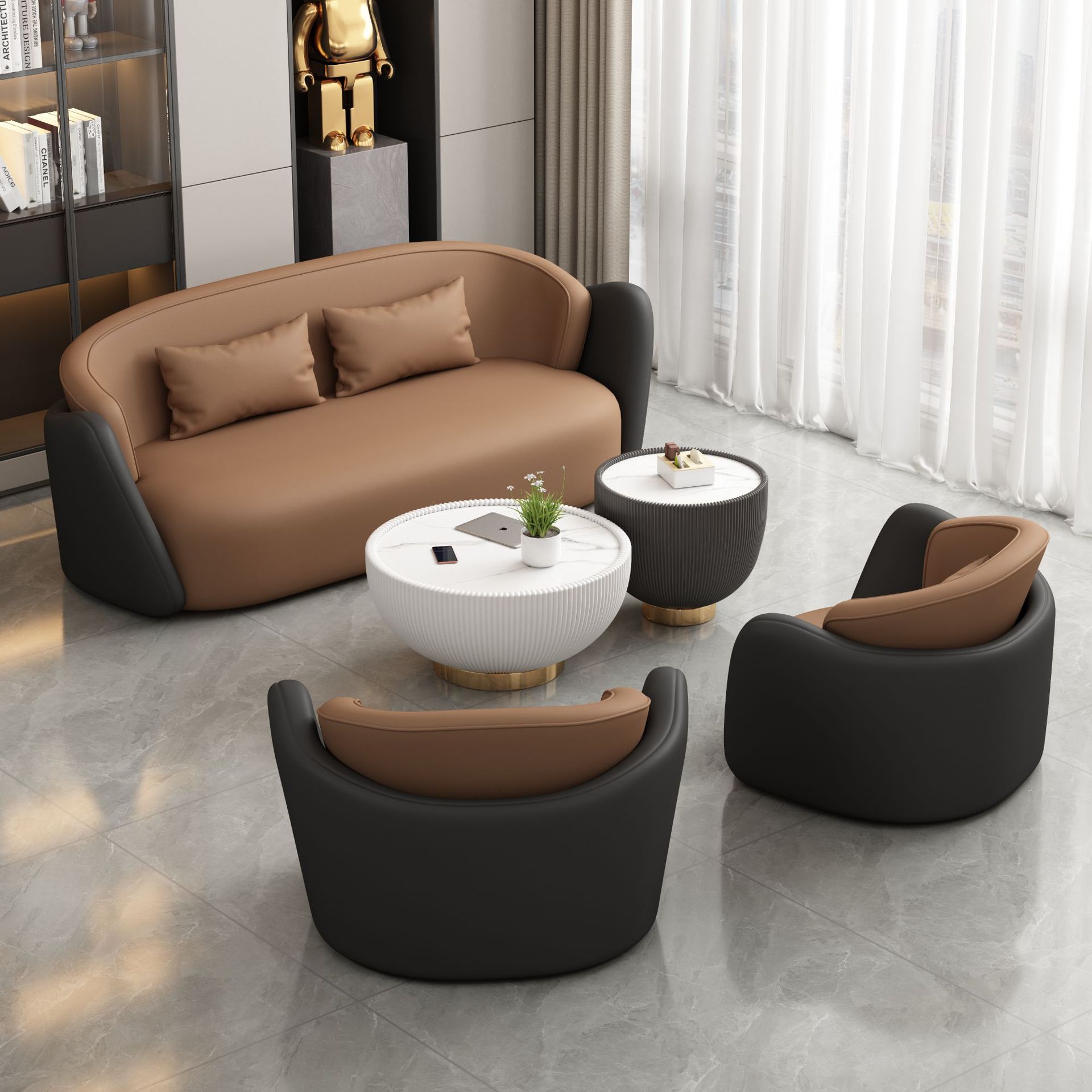 Sofá de oficina mesas de té combinación de invitados mesas y sillas individuales lobby hotel ventas sofá sala de recepción de negocios image 12