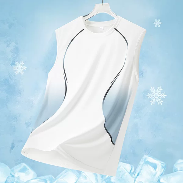 New Breathable Sports Vest for Men, Summer Ice Silk Quick-Dry Men's Running Fitness Training Sleeveless T-Shirt