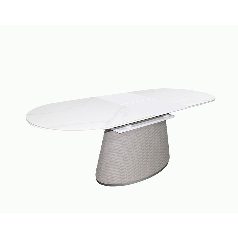Mesa de comedor MDF de exportación nórdica de lujo ligero moderna tabla de comedor de vidrio templado plegable