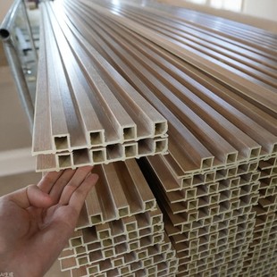 Bamboo and Wood Fiber Grille Panel Light Luxury TV Background Wall Concave-convex Wall Panel Small Great Wall Panel Wood Decorative Panel