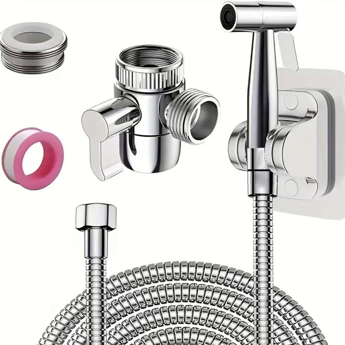 Factory Direct Sales Stainless Steel Shower Rinser Washbasin Faucet External Shower Set