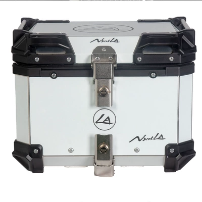Motorcycle trunk new 45L LA decal aluminum alloy trunk quick release bottom plate waterproof anti-collision luggage trunk (Motorcycle trunk) - 36l-white