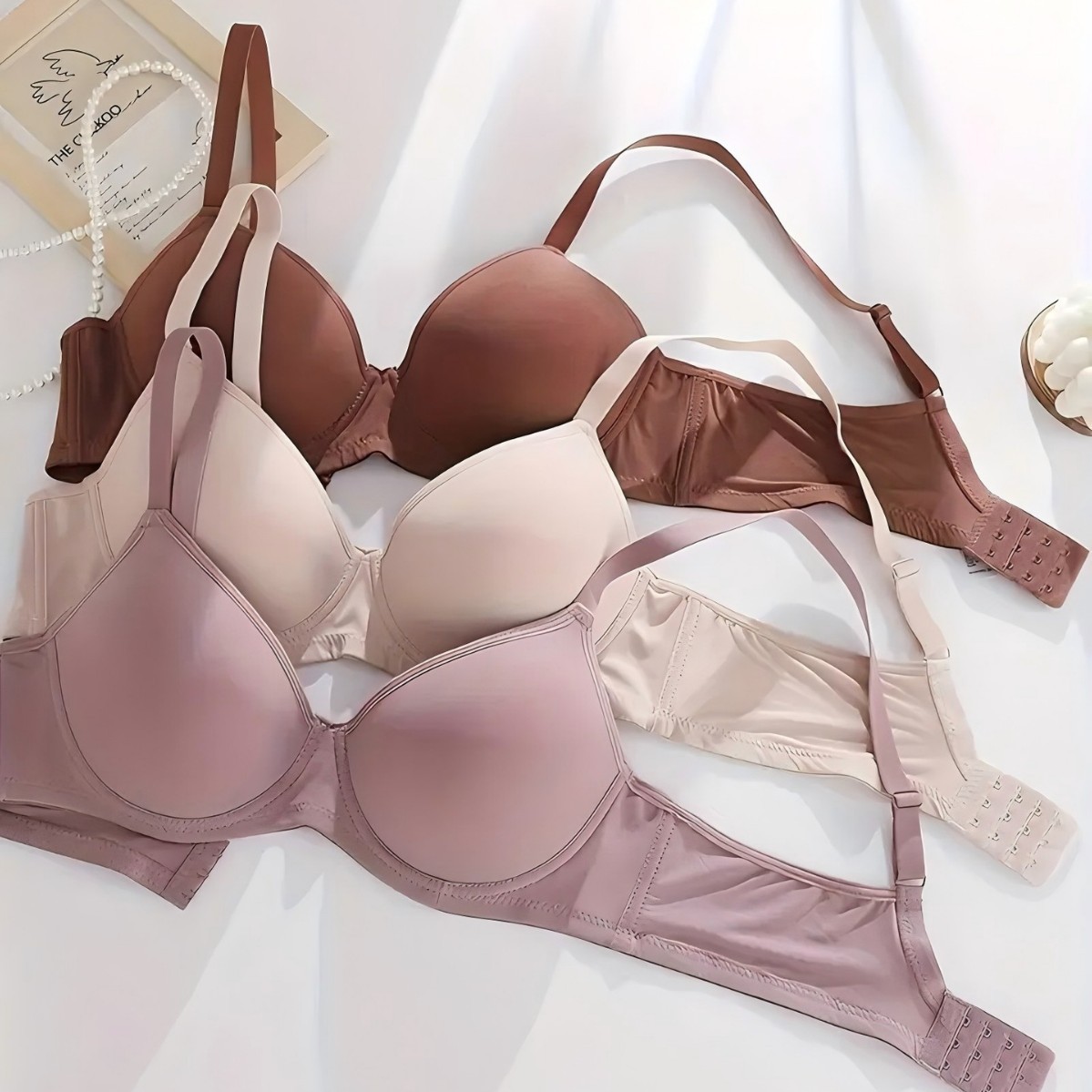 Sujetador push-up sin aros ultra suave y sin costuras para mujer, estilo europeo y americano, que recoge los senos laterales, previene la flacidez y hace que los senos grandes se vean más pequeños.