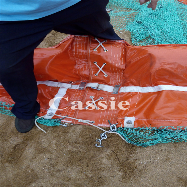 C海上围油栏，固体浮子式橡胶围油栏，可链接快速链接接头拦油带