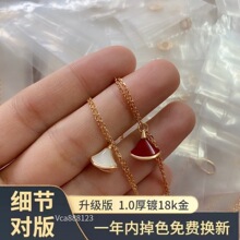 扇形小裙子手链女简约ins精工版天然玉髓V金电镀18K源头工厂红绳