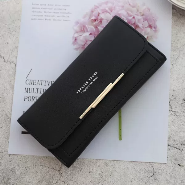 Women's Long Wallet 2025 New Arrival Japanese and Korean Style Large Capacity Multi-Card Holder Fashionable Simple All-Match Folding Clutch Wallet