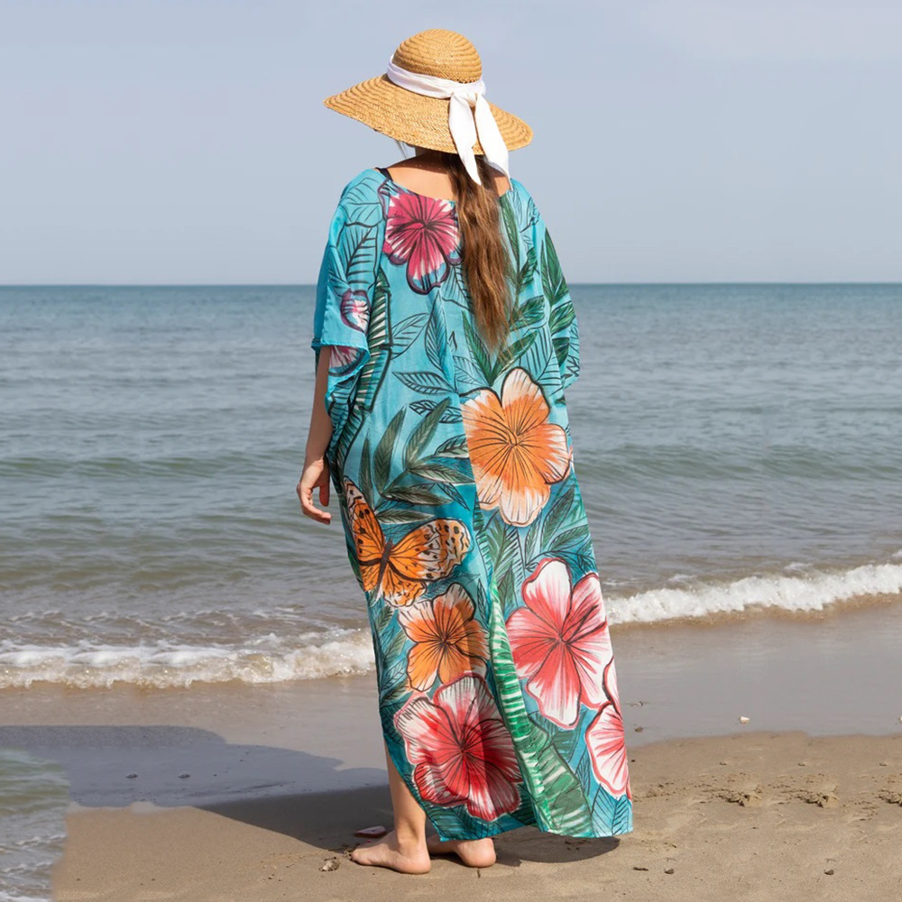 2022 Europa y América nueva playa blusa suelta más tamaño vacaciones traje bikini protección solar camisa 5D199