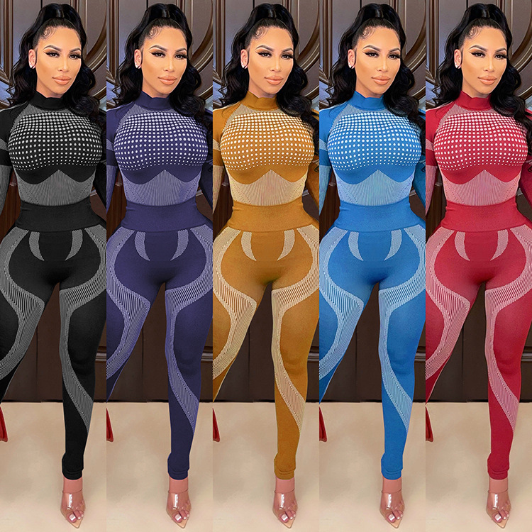 leisure sports slim two-piece set nihaostyles wholesale clothes NSGLS103969
