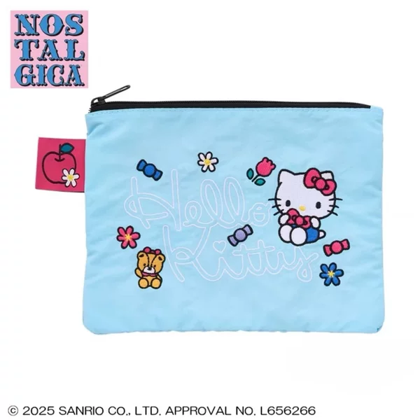 Japanese Style New Sanrio Kitty Cosmetic Bag Cute Cartoon Embroidery Storage Tissue Bag Student Storage Bag