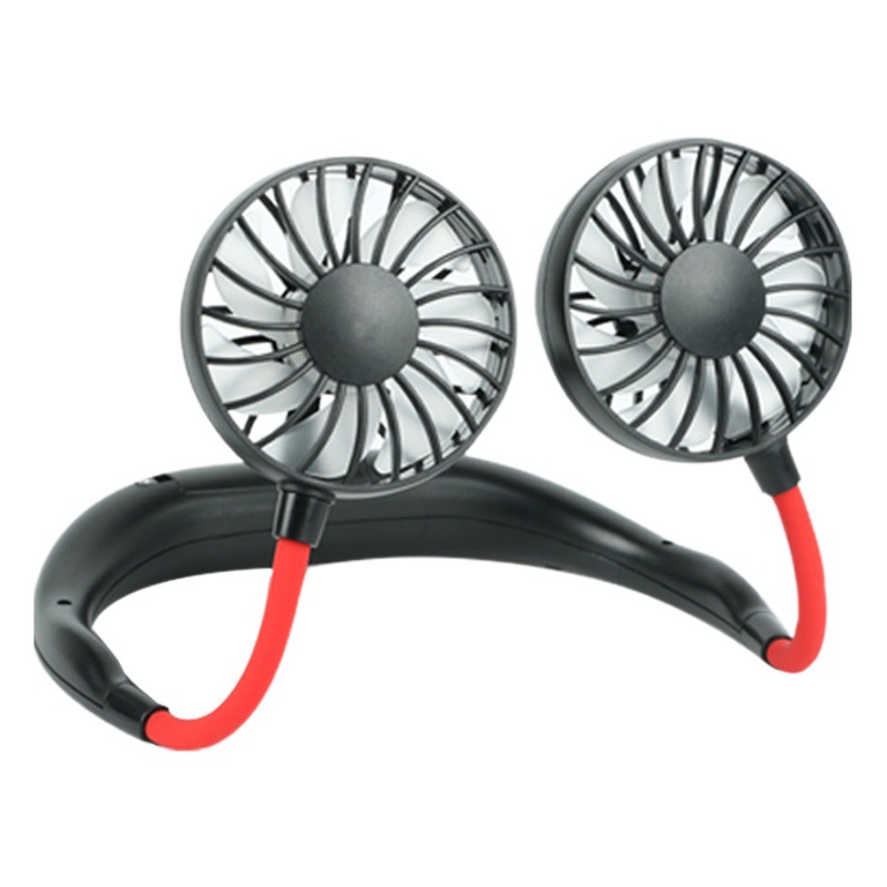 Ventilador portátil transfronterizo para colgar del cuello, aire acondicionado silencioso USB para exteriores, mini ventilador eléctrico, plegable, pequeño, al por mayor, recargable.