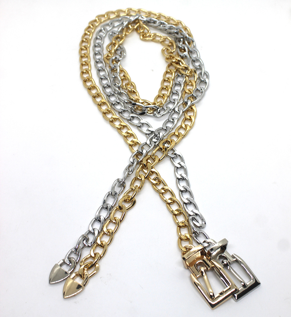 Exaggerated Punk Solid Color Alloy Metal Women's Chain Belts display picture 5