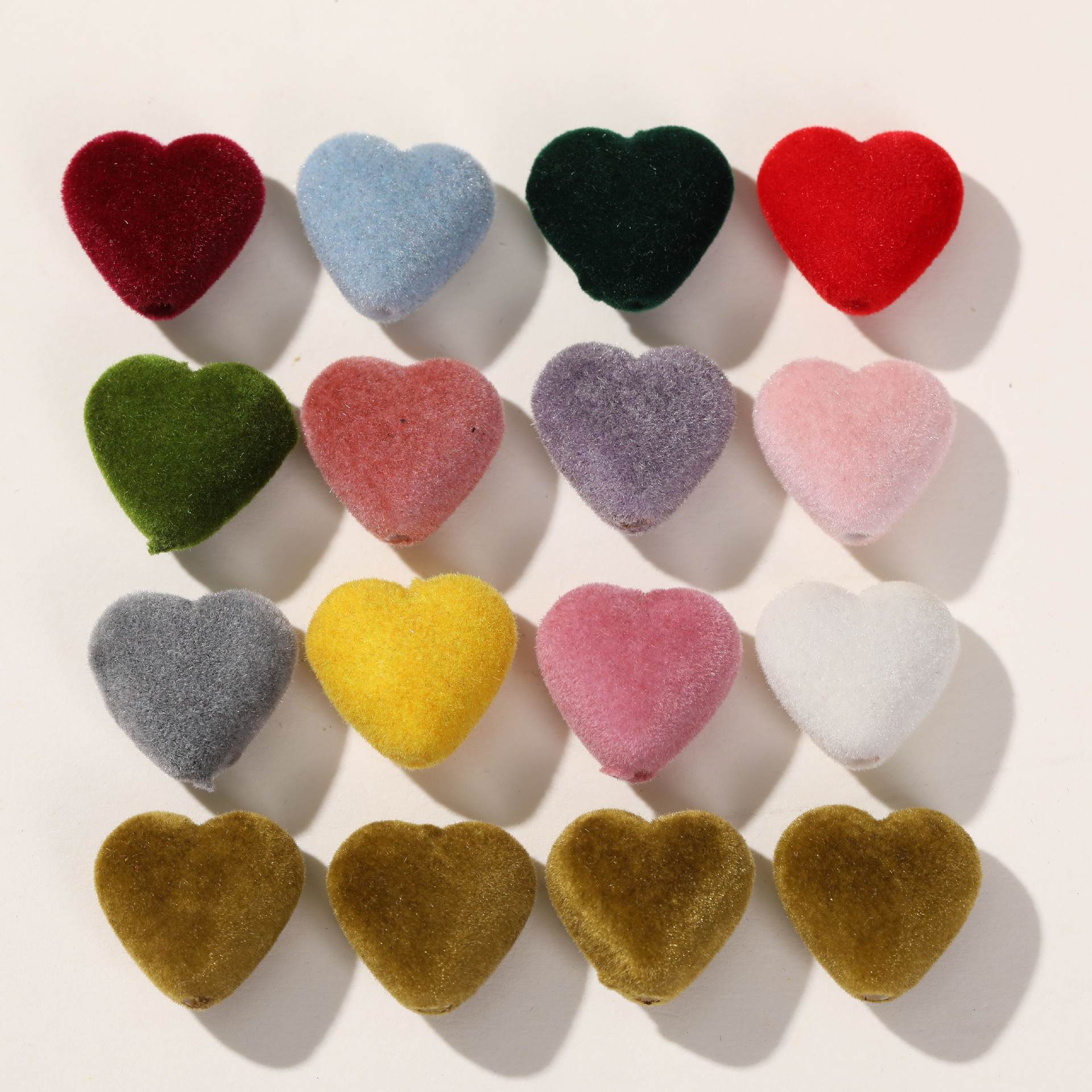 ins小眾植絨絲絨穿孔桃心愛心配飾diy耳飾頭飾髮飾女髮夾材料批發