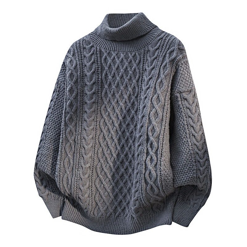 Explosiones transfronterizas de tamaño europeo de gran tamaño de cuello alto este año de vida suéter de Navidad rojo para hombres fábrica de camisetas de punto al por mayor