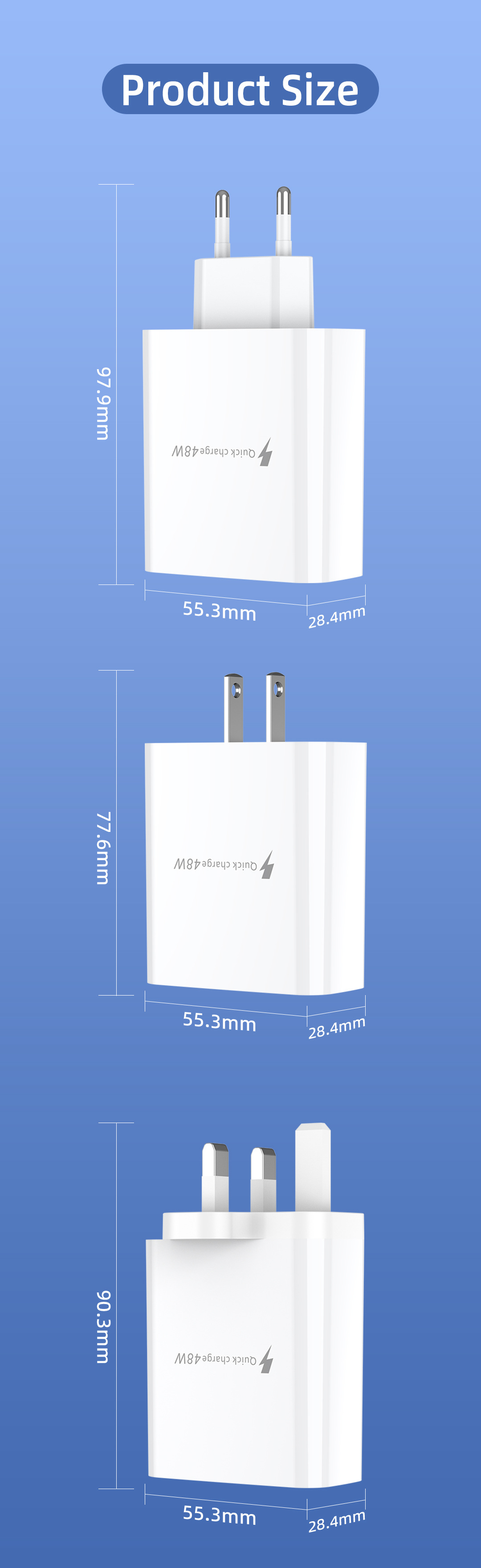 Novi punjač za mobilni telefon s priključkom 5U i više USB priključaka, europski američki standard, britanski standard s brzom glavom, 5V3A_voghion.com