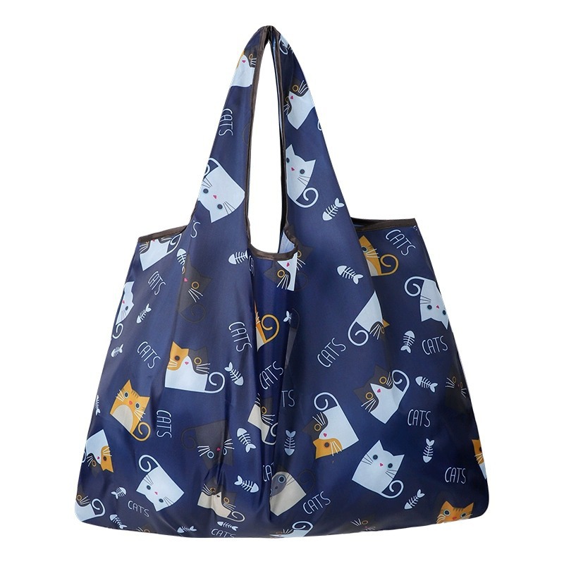 Large Cute Cartoon Foldableable Satchel Supermarket Shopping Bag Grocery Bag Grocery Shopping Bag Large Capacity Handbag