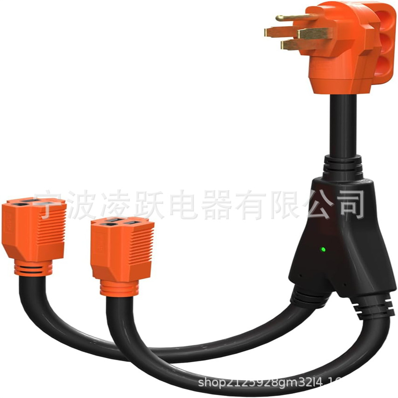 RV Y 型适配器线 50 安培至两个 15 安培 RV 适配器,Y 型分路器