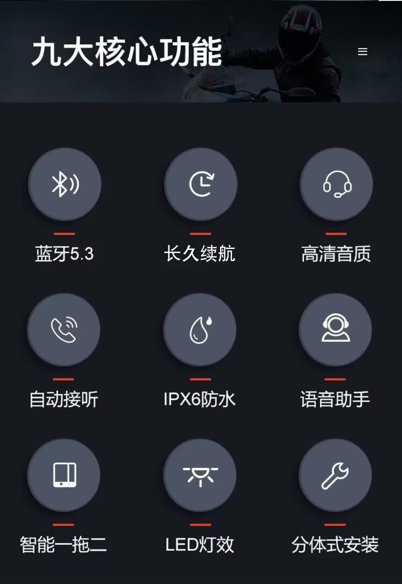 Cross-border bestseller Y10 helmet wireless Bluetooth headset with lights, waterproof, long battery life, and intelligent noise cancellation