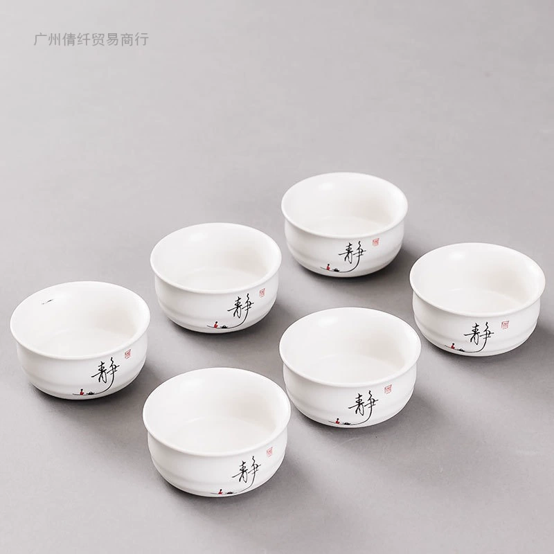 Ceramic tea cup, glass tea set, 6 pieces