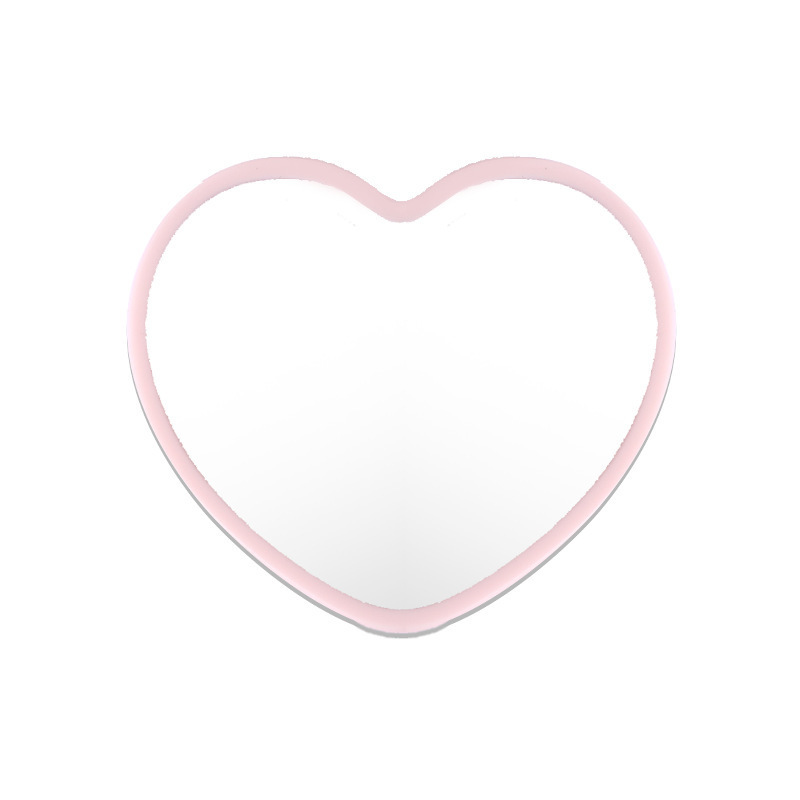 Espejo pequeño de rosa, espejo de maquillaje de doble cara para niñas, espejo plegable portátil, mini espejo de aumento abatible, espejo cuadrado