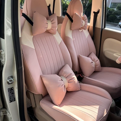 Car Seat Cushion, Modelə uyğun (Original) oturacaq örtükləri - deluxe-edition-sakura-pink-four-door-version-wuling-mini-rear-all-inclusive
