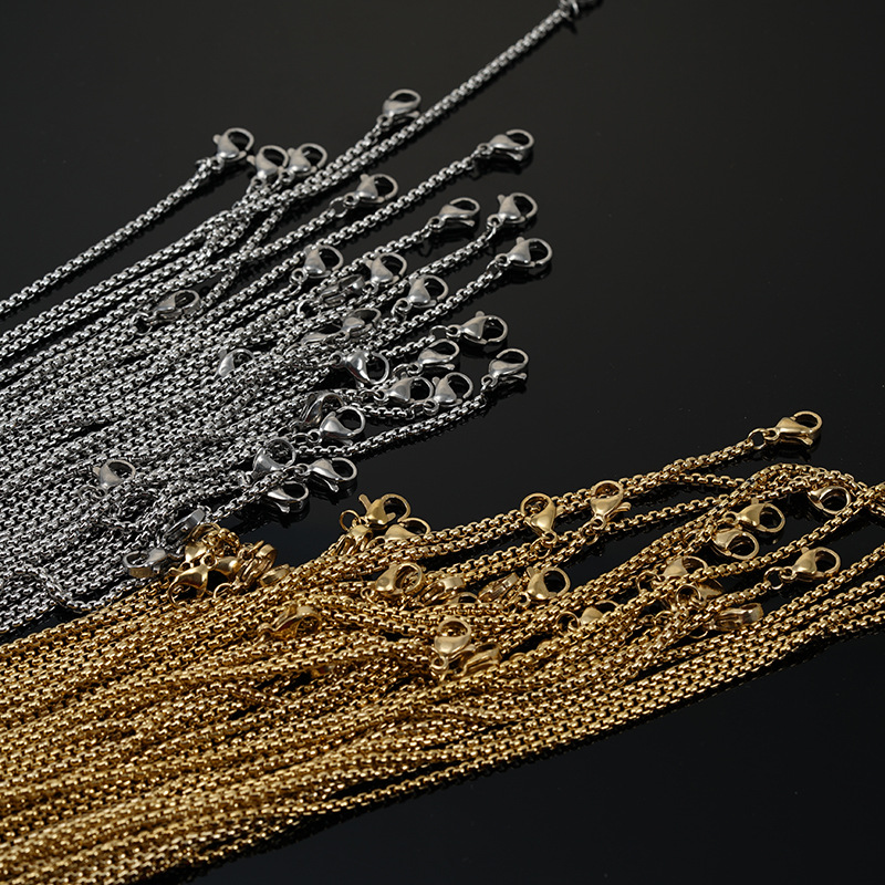 7g Weight Vacuum Plating Gold Plating Process Simple Style Geometric Stainless Steel Chain Gold Plated Necklace