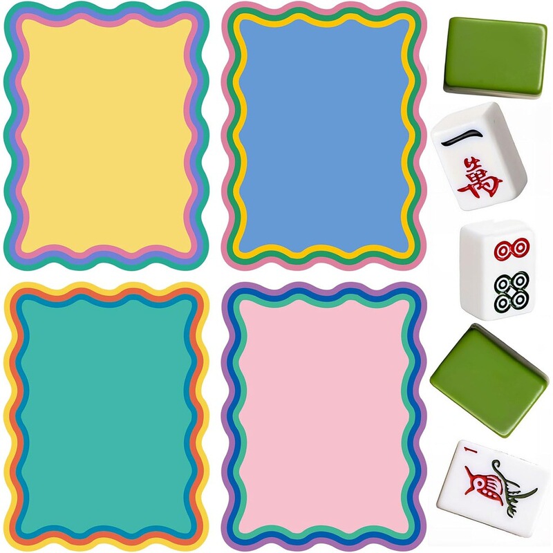 Thick Pvc Mahjong Shuffling Cards with Wavy Edges, Fun Game Accessories, Mahjong Gifts