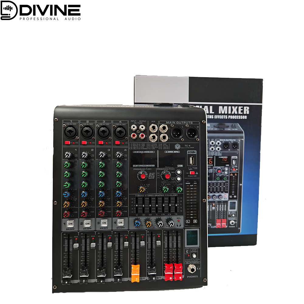 Mezclador profesional Bluetooth inteligente de venta transfronteriza MC4 / 6 / 8 / 12 rd 256 reverberación DSP
