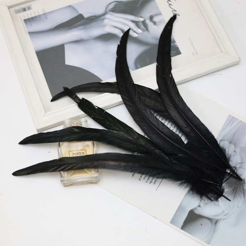 Plumas negras al por mayor DIY accesorios de decoración de ropa accesorios escenas de diseño de fábrica de plumas tienda directa