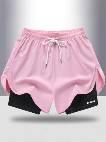 [European Code] Summer fake two-piece sweatpants for men and women's quick-drying outdoor running pants for men's breathable simple casual