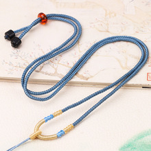 玉石吊坠挂绳2mm男女士翡翠珠宝配绳素雅细款调节挂脖项链绳批发