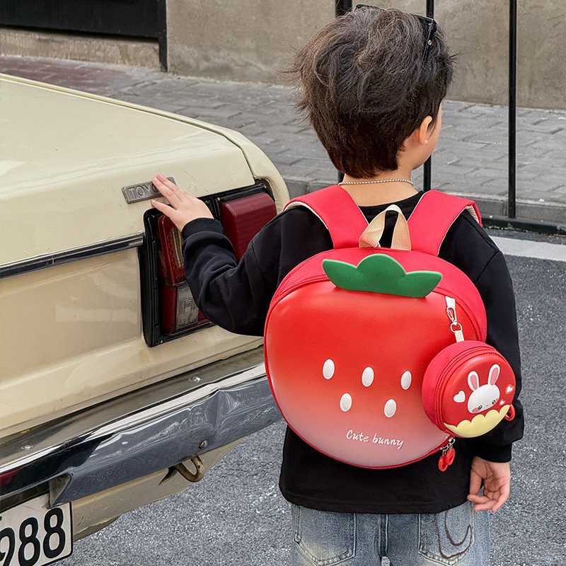 Mochila de cáscara dura para niños 2025 nueva mochila de jardín de infantes ligera, mochila de chicas lindas, mochila de conejo de fresa