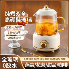 多功能全玻璃养生杯迷你养生壶电炖杯电热杯办公室煮花茶壶礼盒装