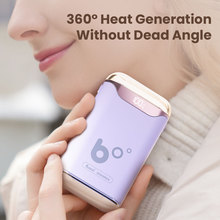 跨境爆款便携式USB暖手宝数显电量温度360°无死角发热7色RGB灯光