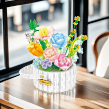 兼容乐高积木花蓝盆栽永生花创意摆件儿童女孩子拼装玩具礼物批发